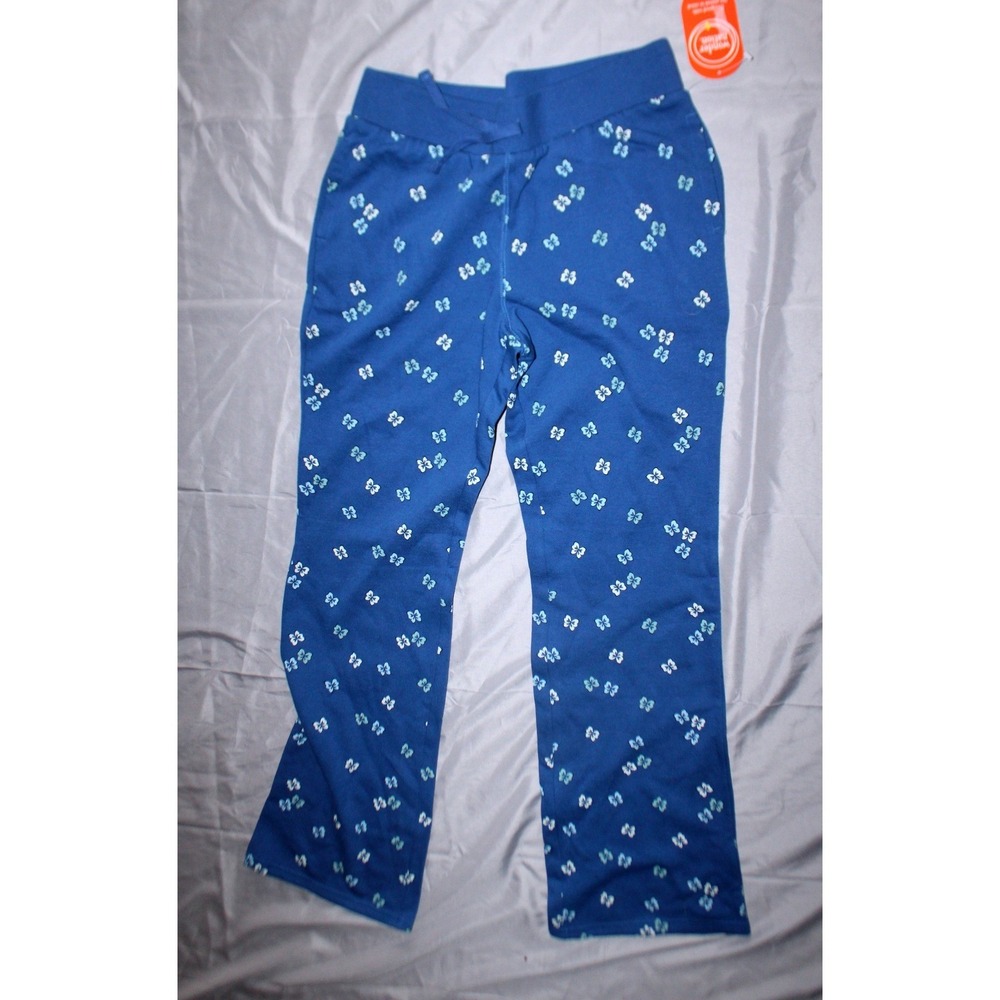 Girls Wonder Nation floral sweat pants blue size XXL 18